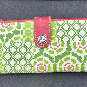 Y2K Fossil Wallet  “What Vintage Are You”Multi-Print Clutch Bifold